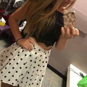 Polka dot two-piece homecoming dress